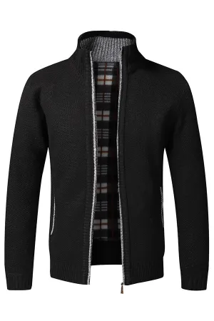 men's knitted cardigan fleece jacket