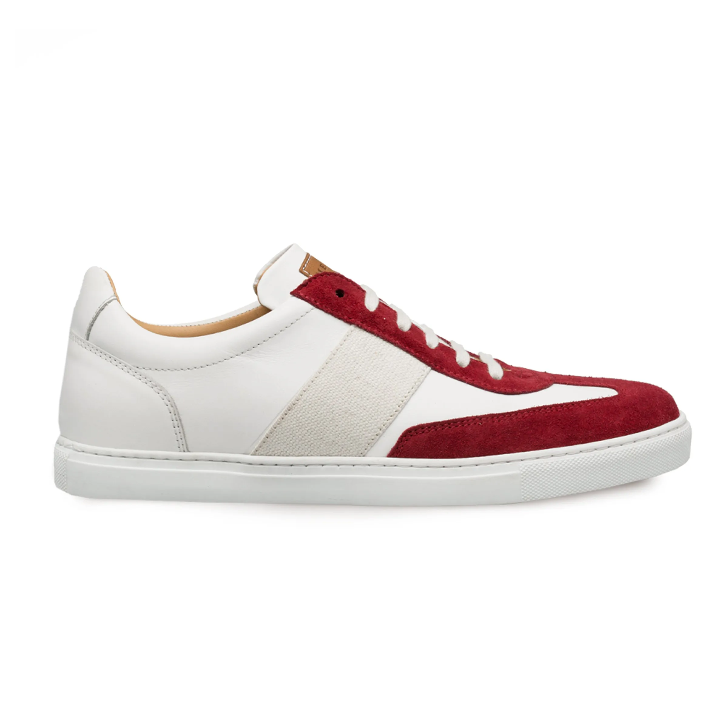 Mens Mezlan Wyatt Two Tone Calfskin & Suede Sneaker in Black & White