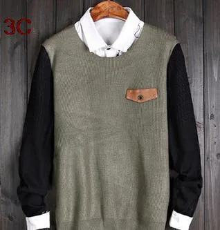 Men's Striped V-Neck Business Sweater