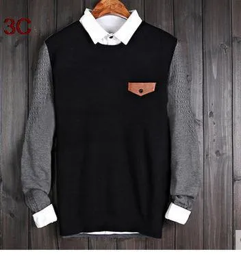 Men's Striped V-Neck Business Sweater