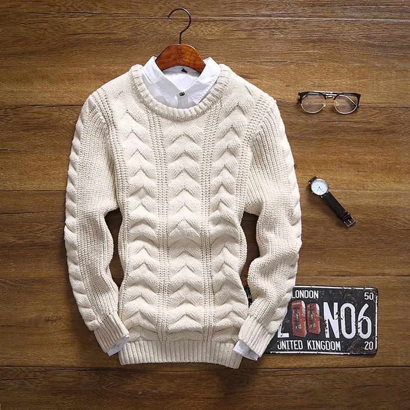 Men's Thick Round Collar Sweater