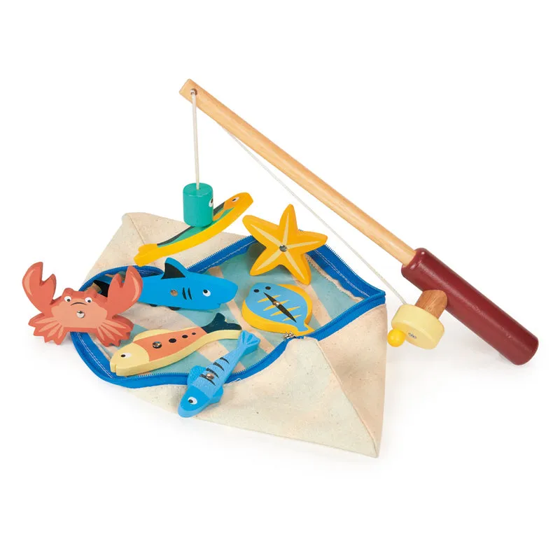 Mentari Wooden Magnetic Fishing Game