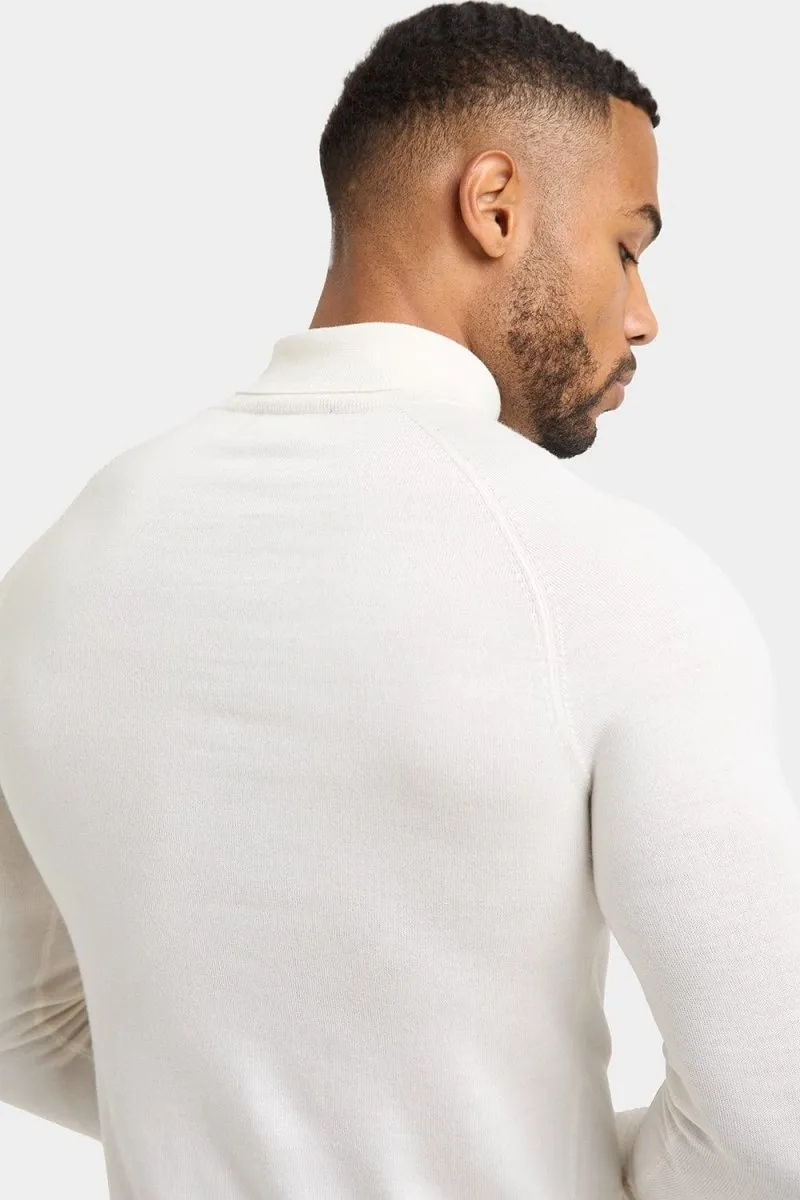 Merino Wool Roll Neck in Chalk