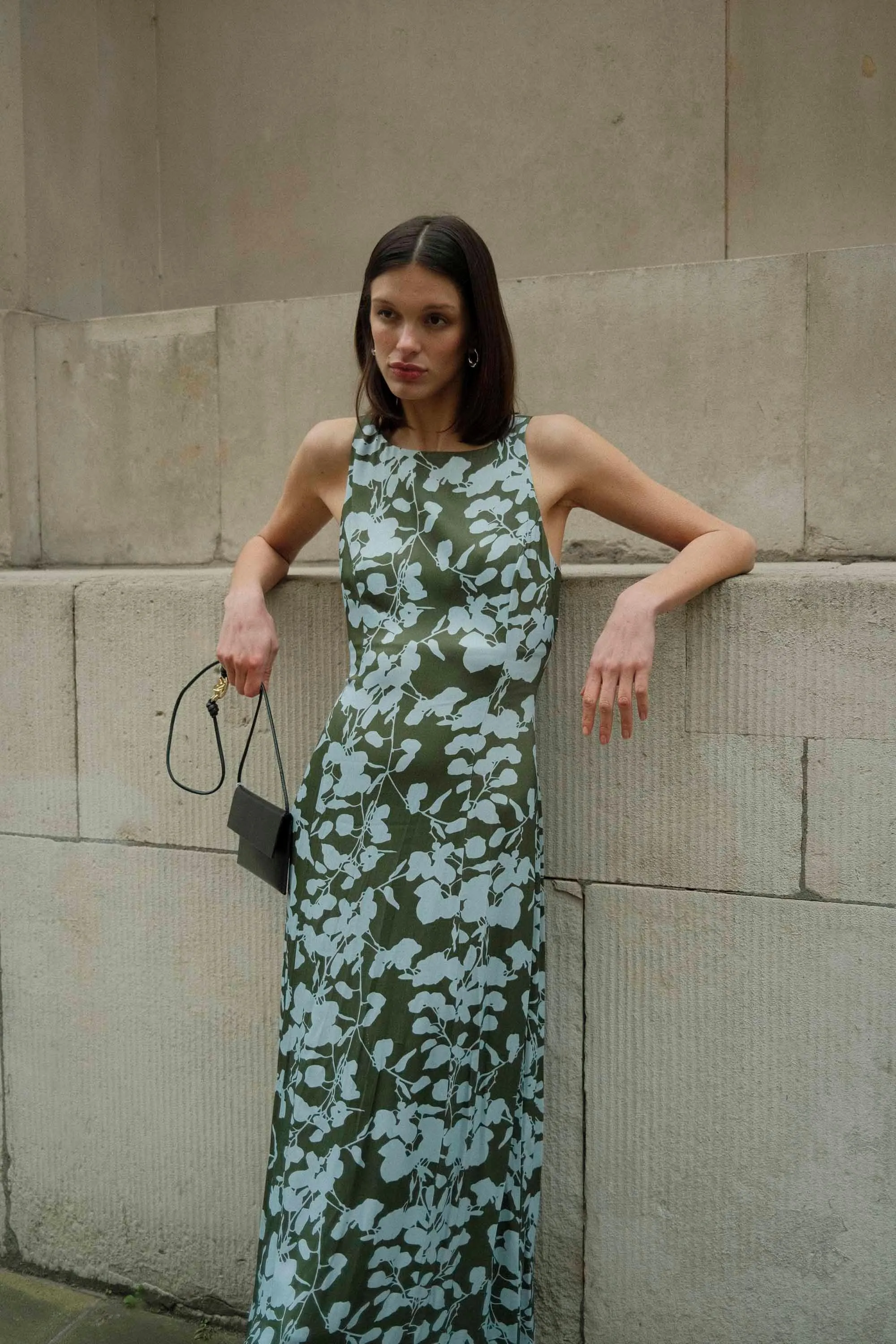 MODERN MUSE OPEN BACK MAXI DRESS | OLIVE SHADOW