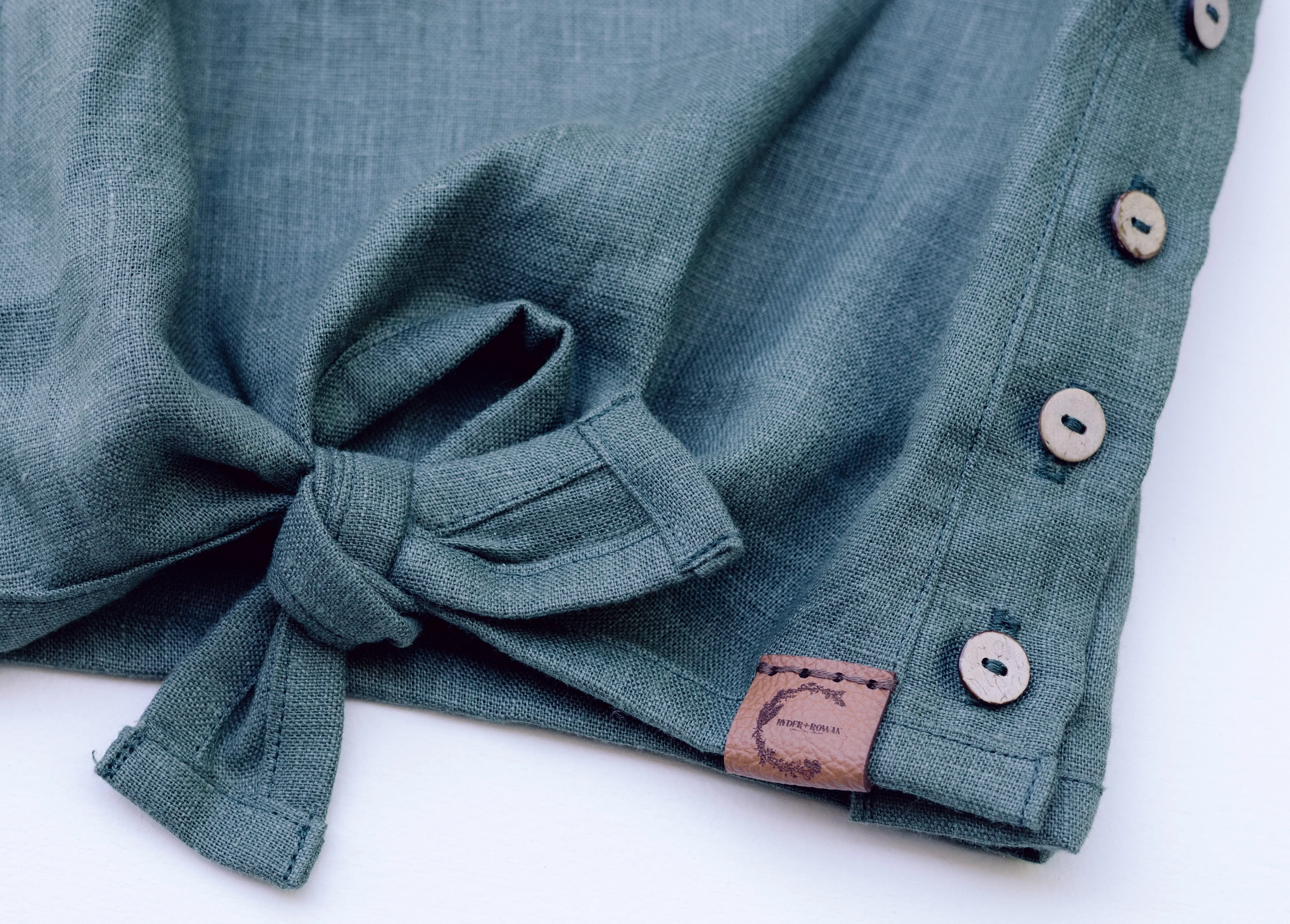 Monstera Linen Tie Tank Top