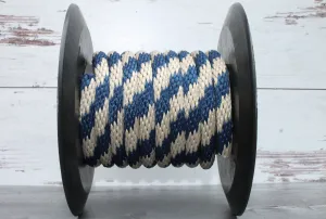 Navy and Tan Solid Braided Multifilament Polypropylene Rope