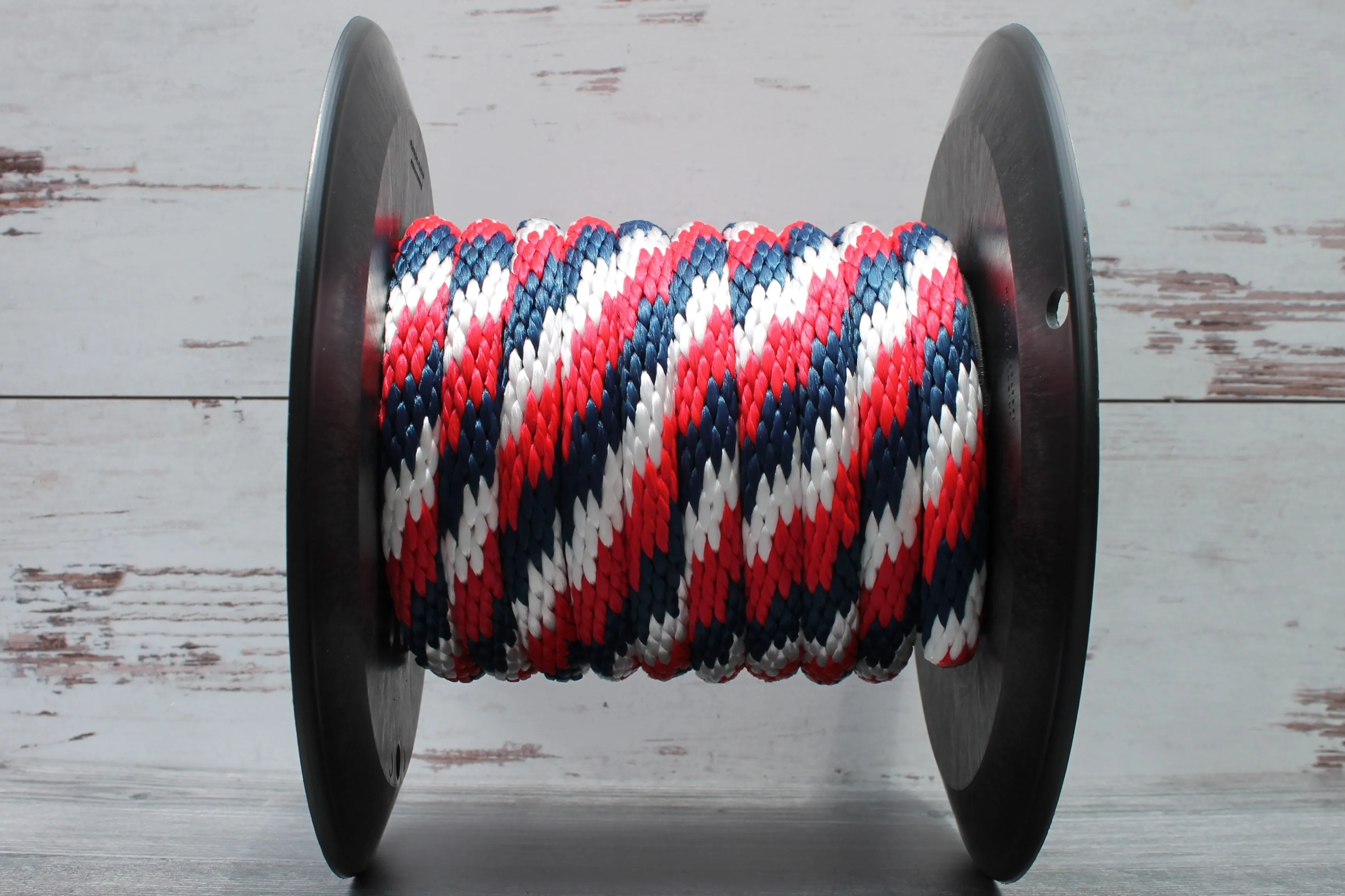 Navy, Red & White Solid Braided Multifilament Polypropylene Rope