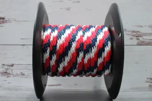 Navy, Red & White Solid Braided Multifilament Polypropylene Rope