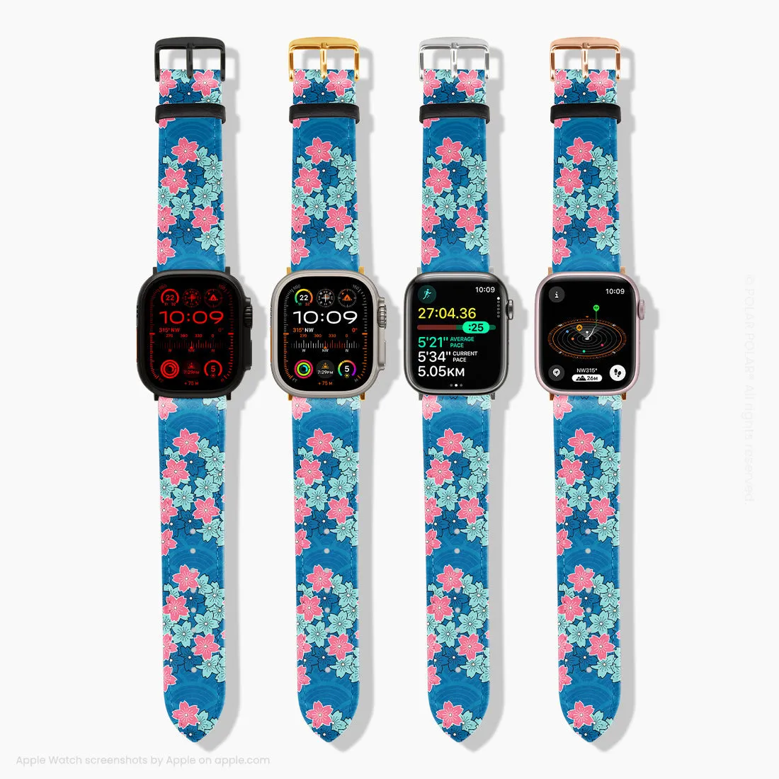 Navy Sakura Wave - Apple Watch Band
