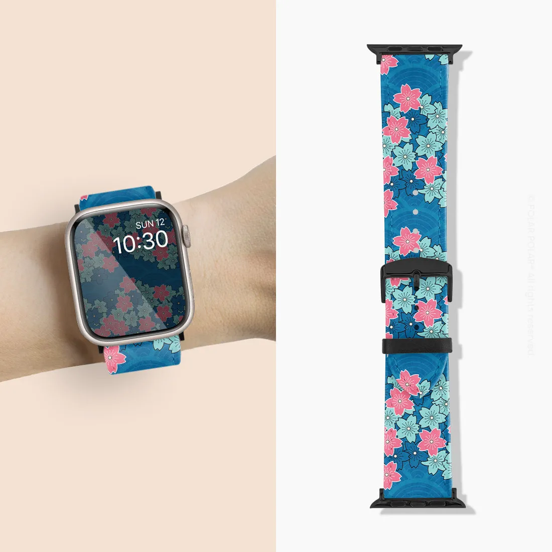 Navy Sakura Wave - Apple Watch Band