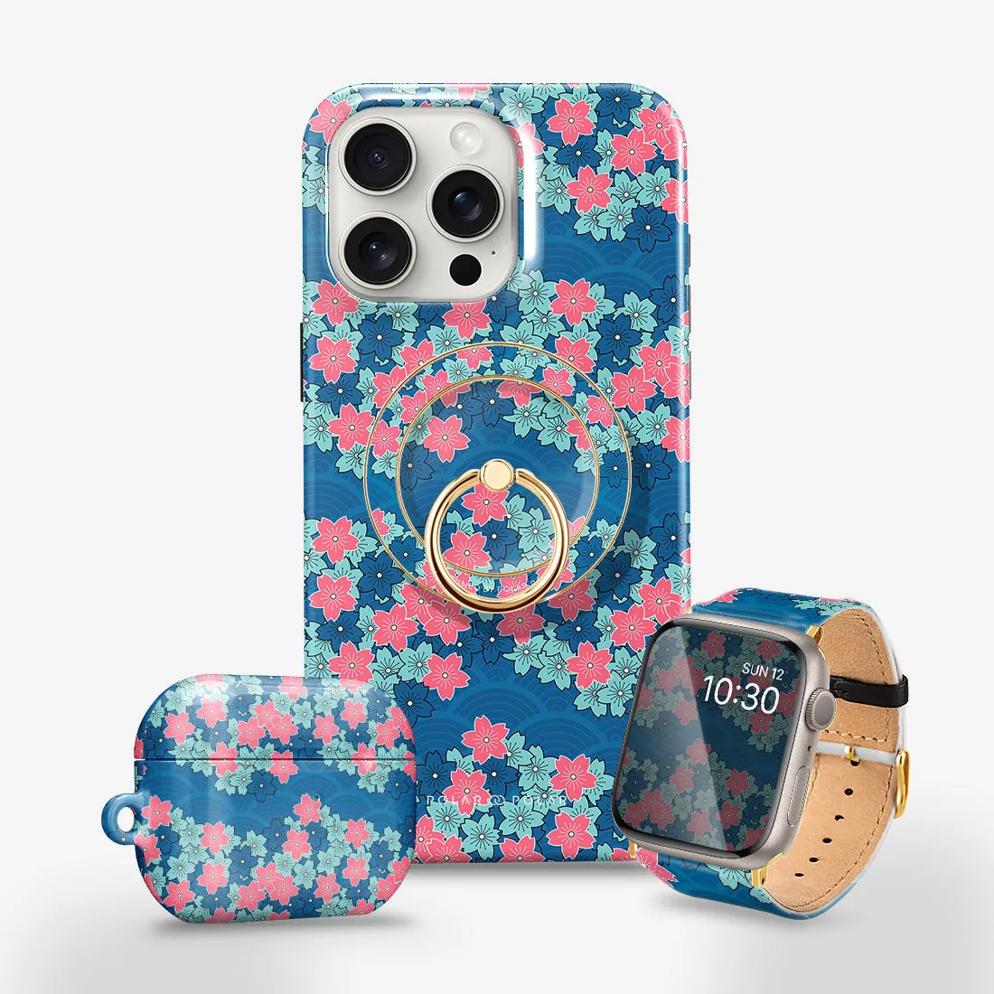 Navy Sakura Wave - Apple Watch Band