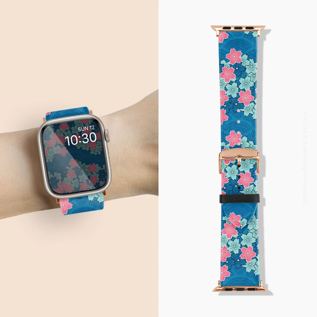 Navy Sakura Wave - Apple Watch Band