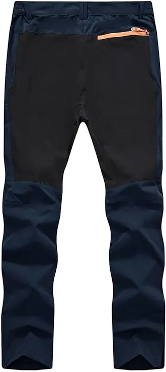 NEW TBMPOY Men's Outdoor Hiking Work Pants Quick Dry Water Resistant Lightweight Mountain Fishing Pants Zipper Pockets, Navy, 30-inch Waist