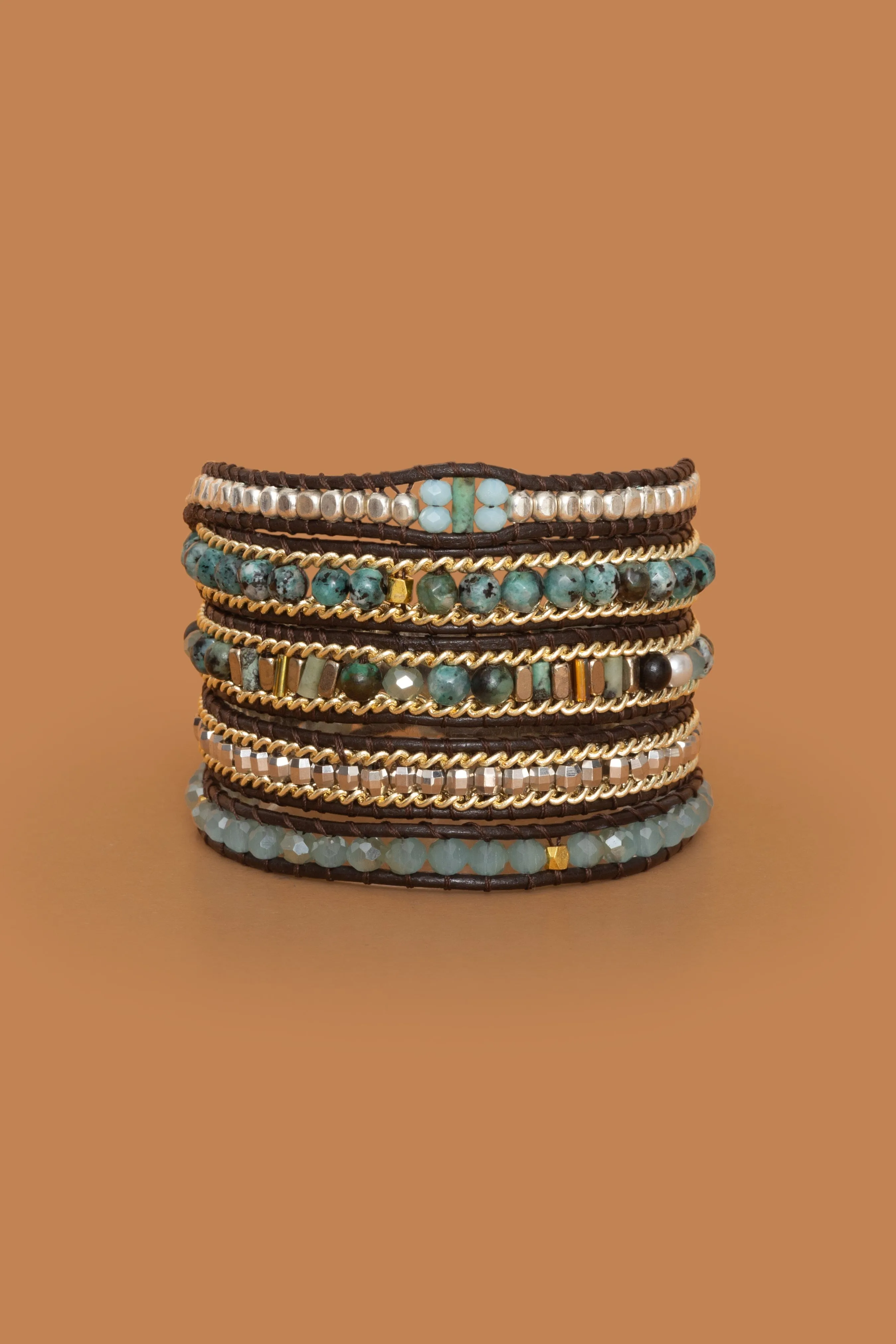 Ocean Wave Blue Five Layer Wrap