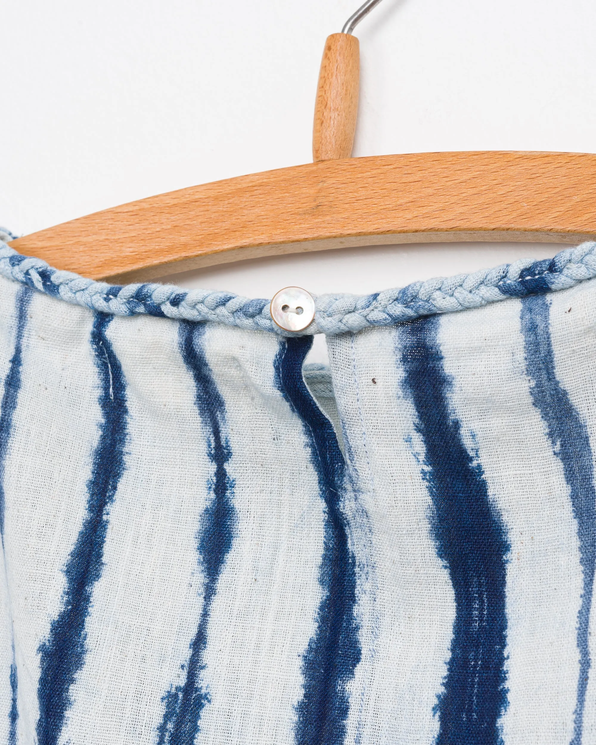 Oni Boatneck Tank in Natural Stripe Shibori