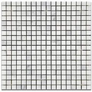 Oriental White - Eastern White Marble 5/8 X 5/8 POLISHED Mosaic Tile - Box of 5 Sheets