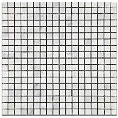 Oriental White - Eastern White Marble 5/8 X 5/8 POLISHED Mosaic Tile - Box of 5 Sheets