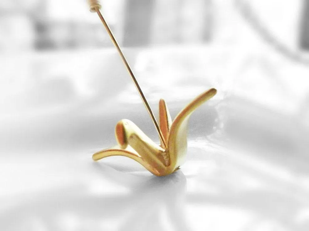 Origami Crane Necklace, gold origami pendant, origami necklace, gold crane pendant, silver crane pendant folded paper style metal bird charm
