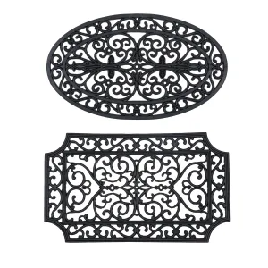 Ornate Rubber Grate Mat, 2 Asst,41r2725