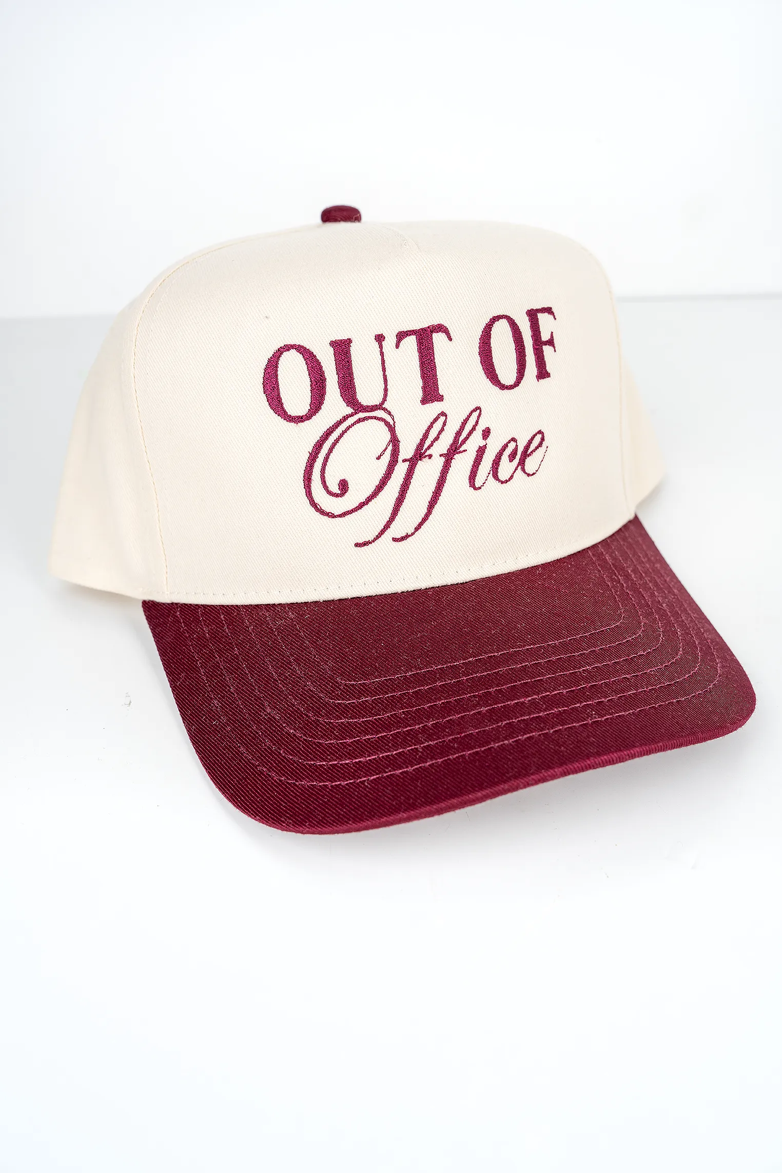 Out Of Office Embroidered Five Panel Twill Cap
