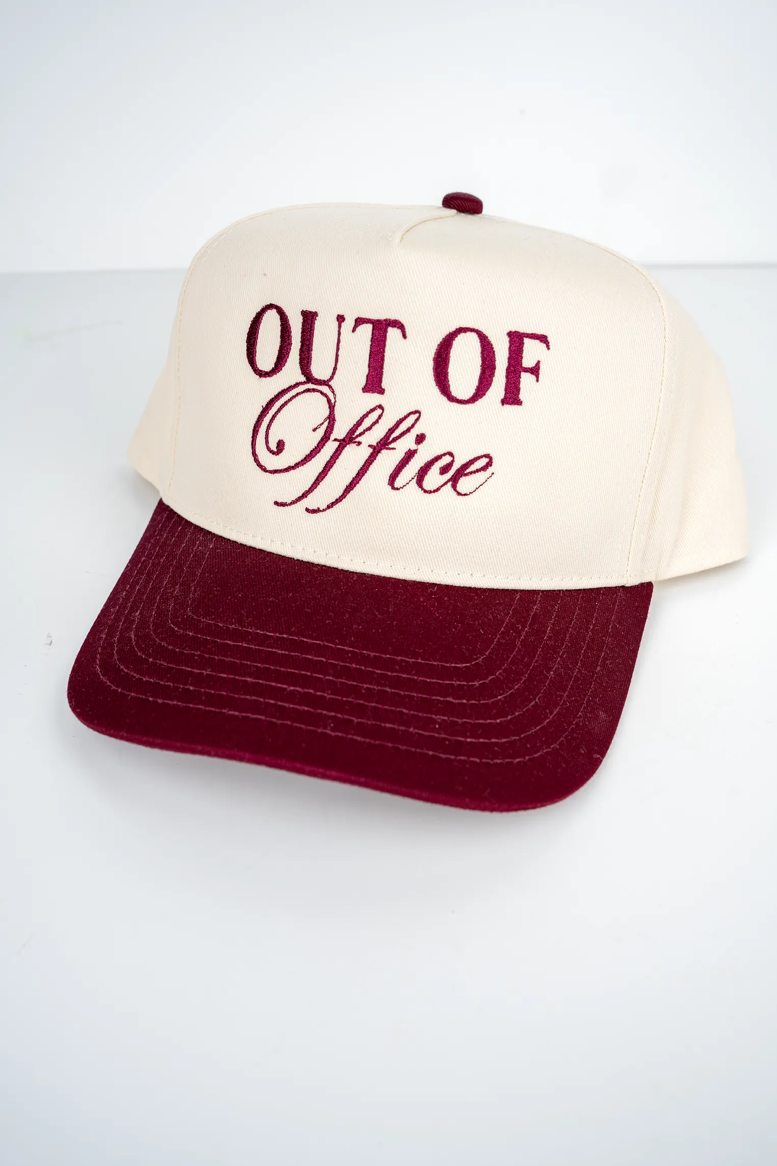 Out Of Office Embroidered Five Panel Twill Cap