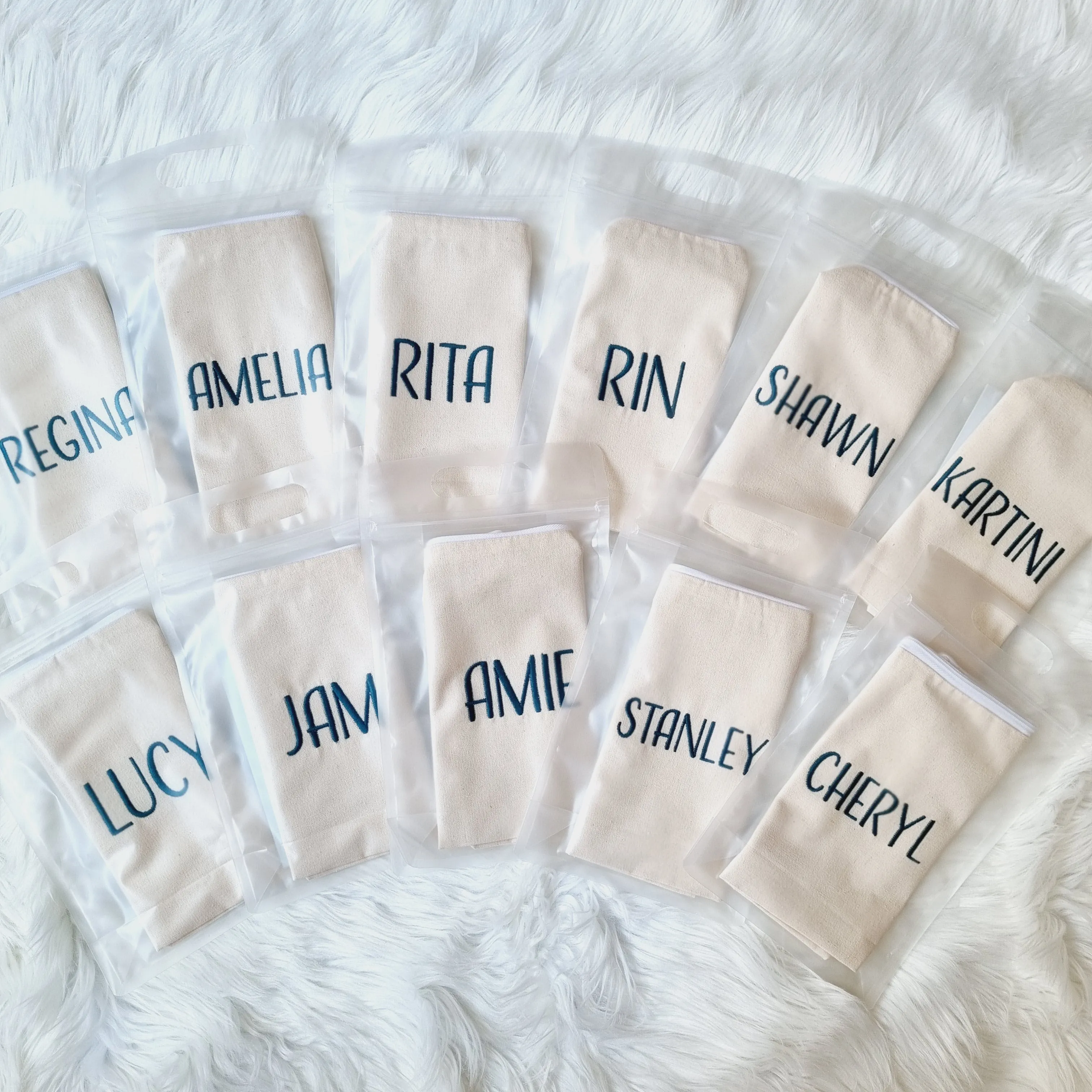 [PARTY PACK] Canvas Zip Pouch - CREAM