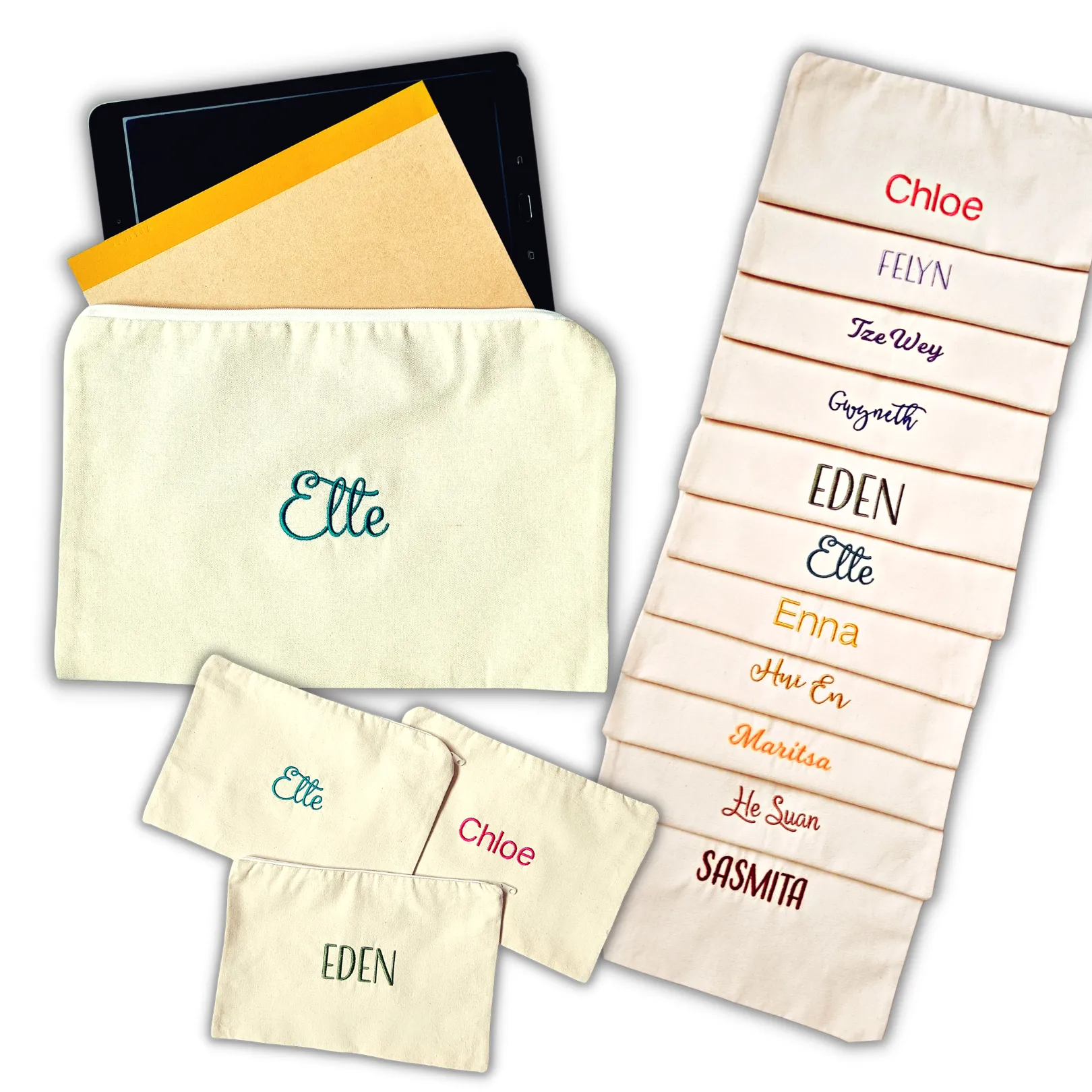 [PARTY PACK] Canvas Zip Pouch - CREAM