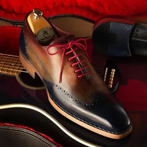 Paul Parkman Men's Wingtip (Navy Red Black)