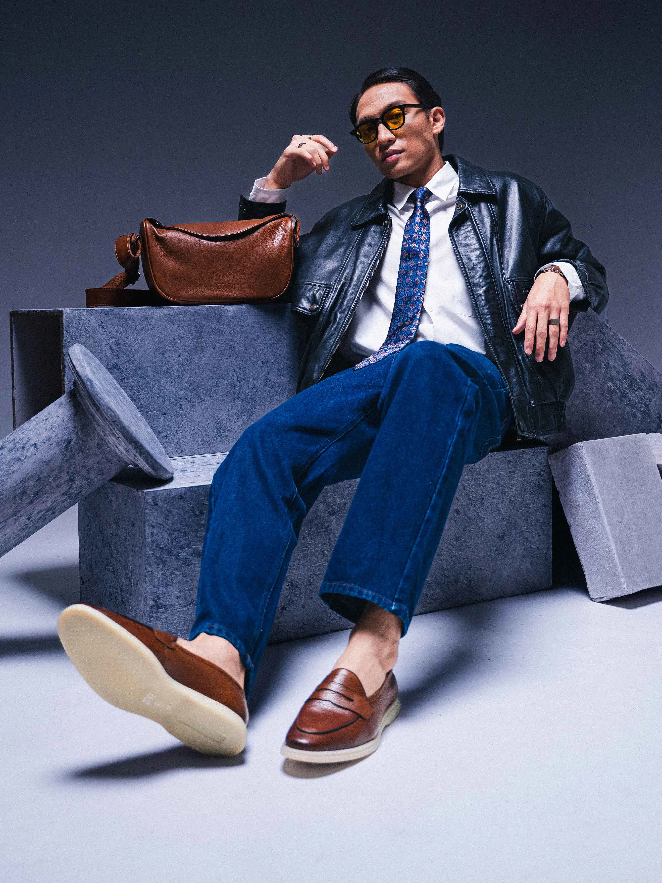 Pietro Belgian Loafer - Brown Pebble Grain Leather (Soflex Sole)