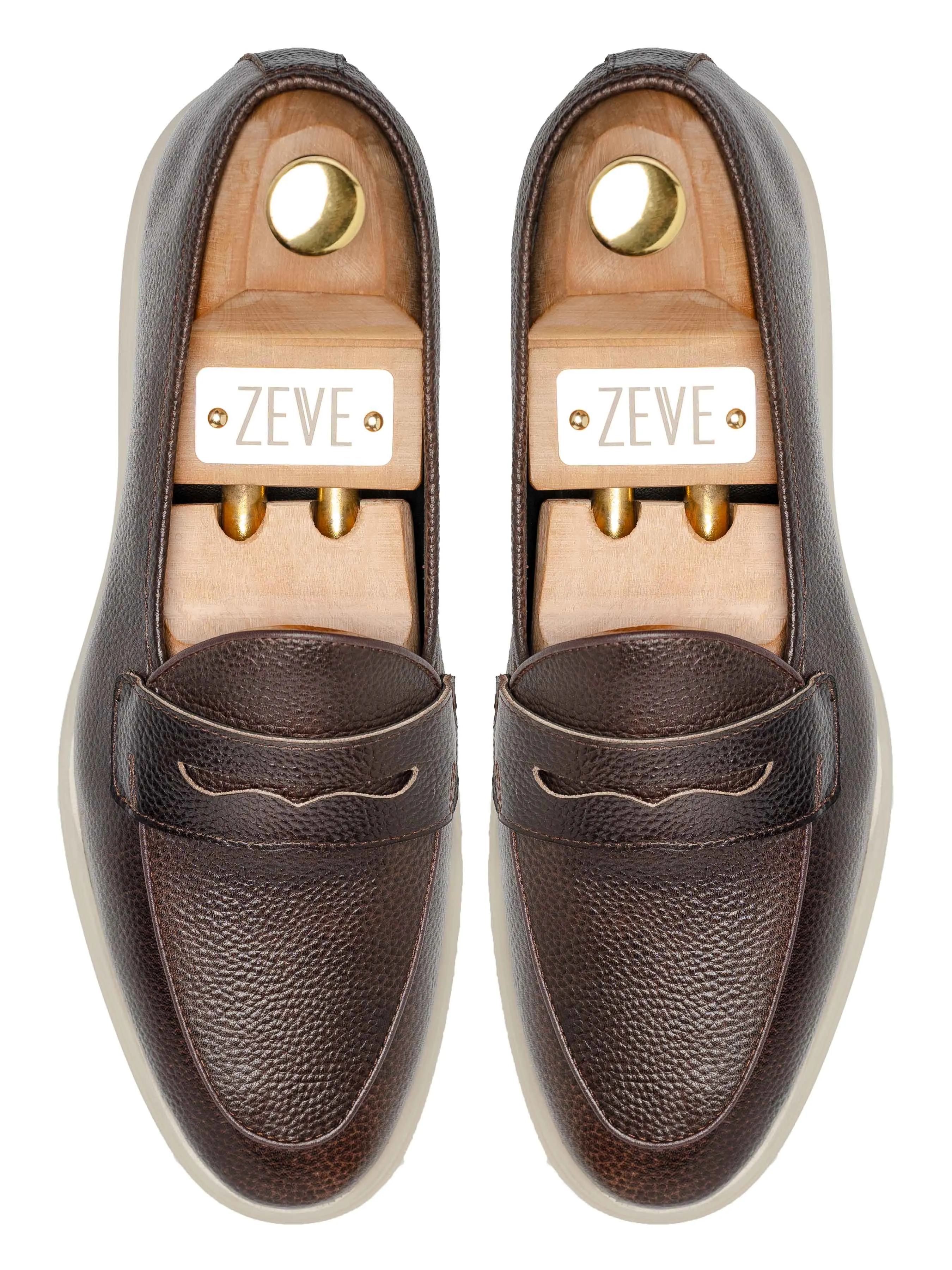 Pietro Belgian Loafer - Coffee Pebble Grain Leather (Soflex Sole)