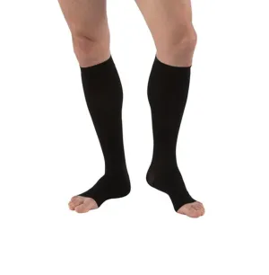 PR/1 JOBST MEDICAL LEG WEAR, MEN, RIBBED, KNEE HIGH, 30-40MMHG, LG, BLACK, OPEN TOE
