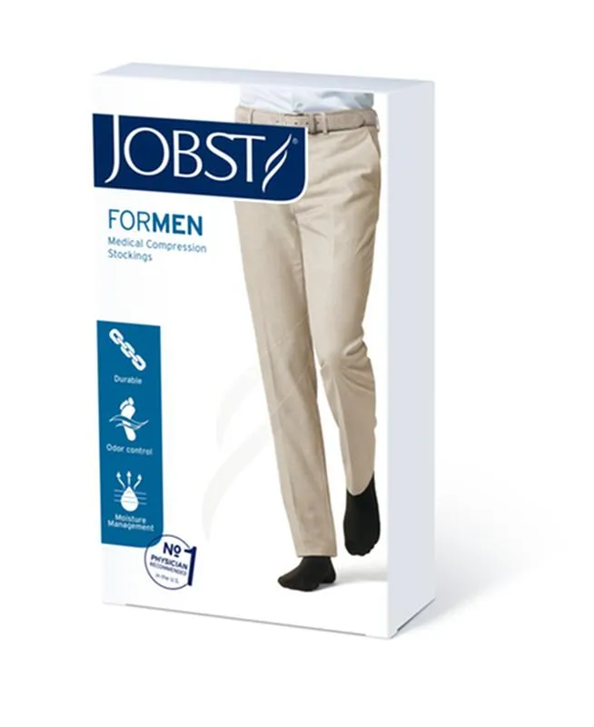 PR/1 JOBST MEDICAL LEG WEAR, MEN, RIBBED, KNEE HIGH, 30-40MMHG, LG, BLACK, OPEN TOE