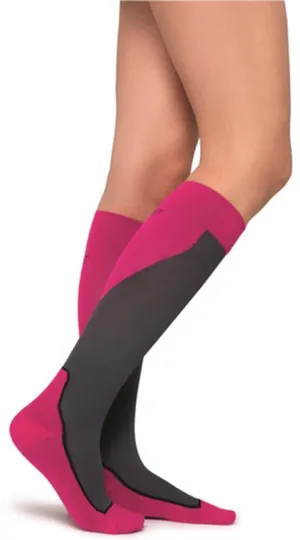 PR/1 JOBST SPORT STOCKING UNISEX, 15-20MMHG, SM, PINK/GREY , CLOSED TOE