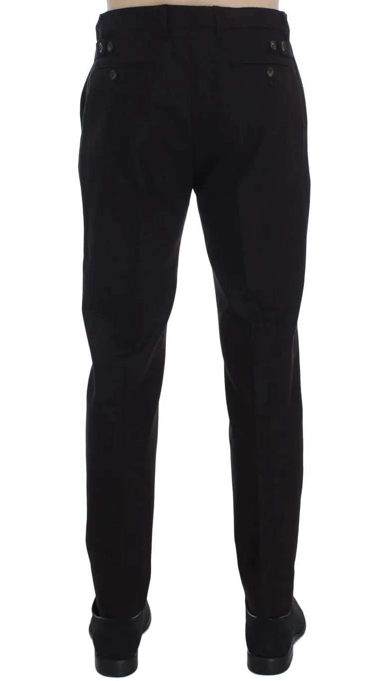 Purple Striped Cotton Wool Pants