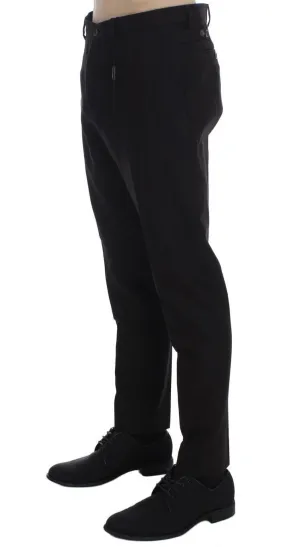 Purple Striped Cotton Wool Pants