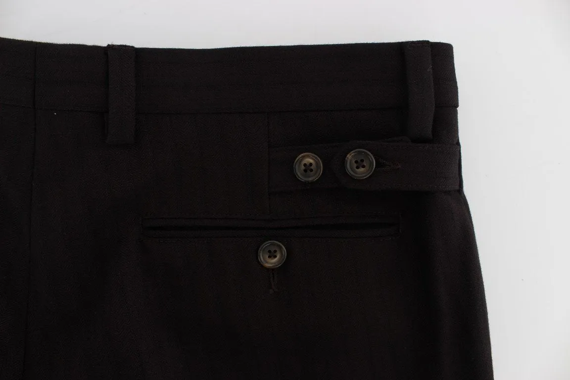 Purple Striped Cotton Wool Pants