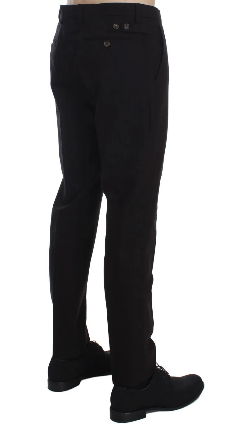 Purple Striped Cotton Wool Pants