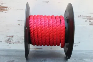 Red Solid Braided Multifilament Polypropylene Rope
