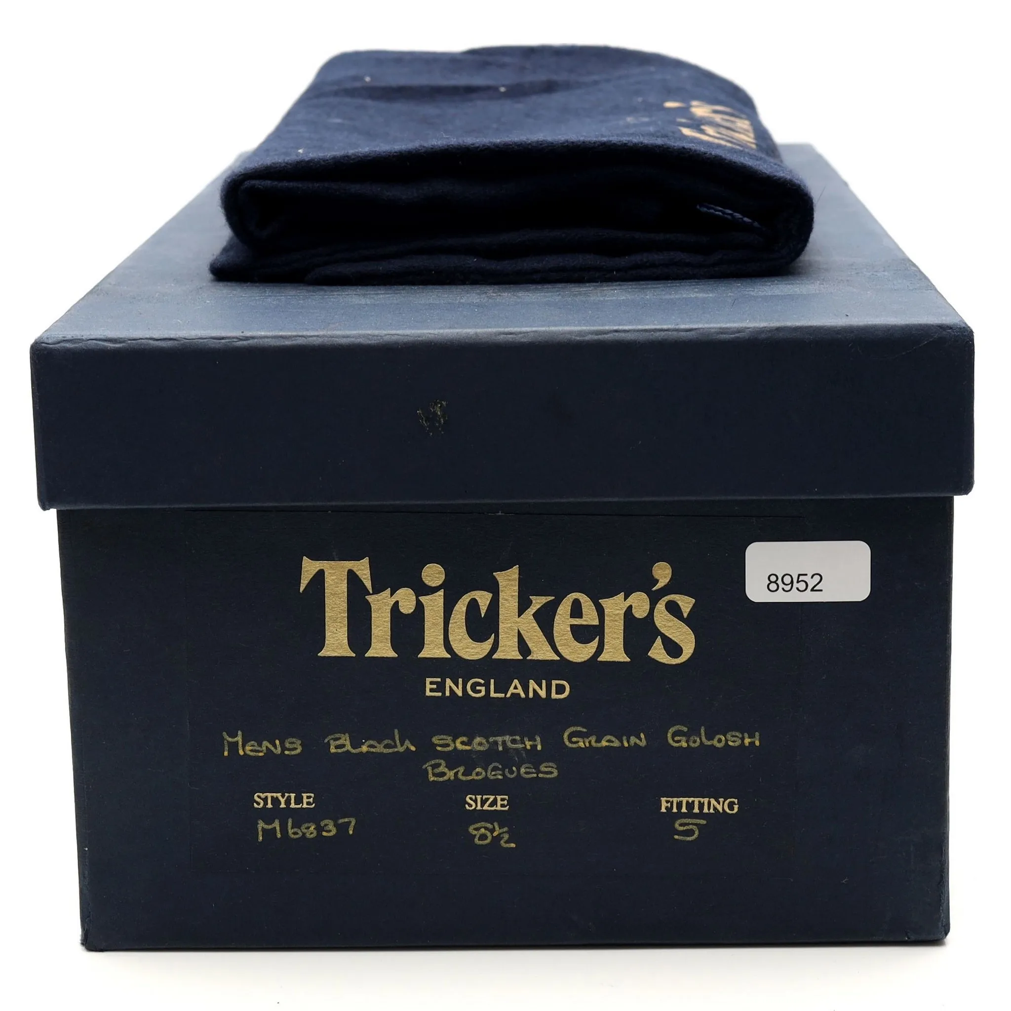'Richard' Black Grain Leather Derby Brogue UK 8.5