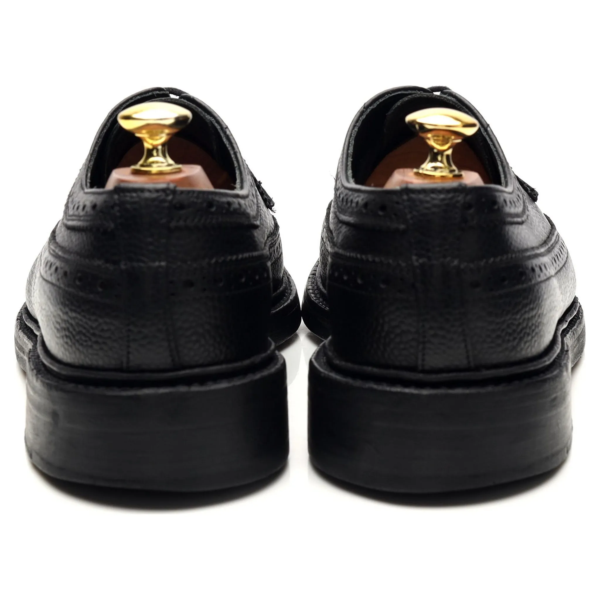 'Richard' Black Grain Leather Derby Brogue UK 8.5