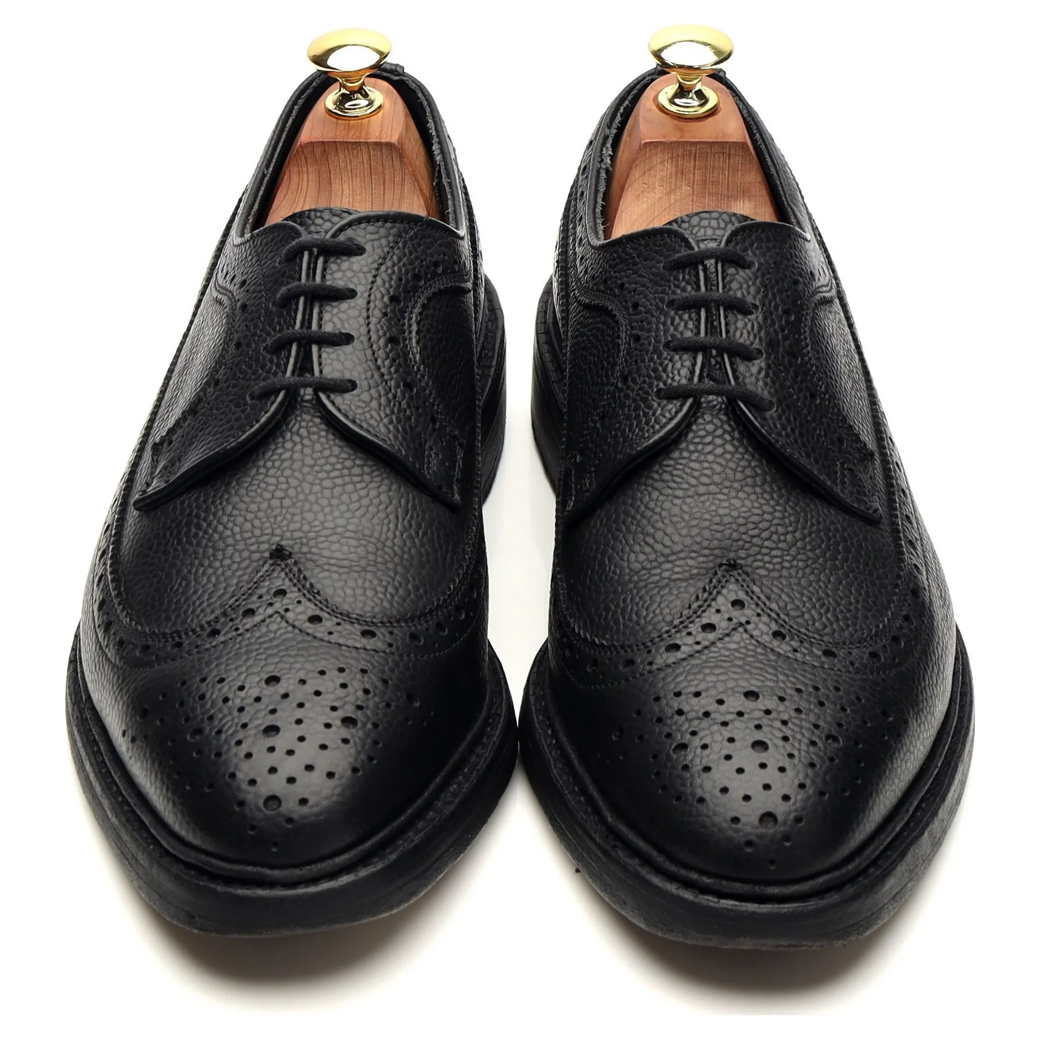'Richard' Black Grain Leather Derby Brogue UK 8.5