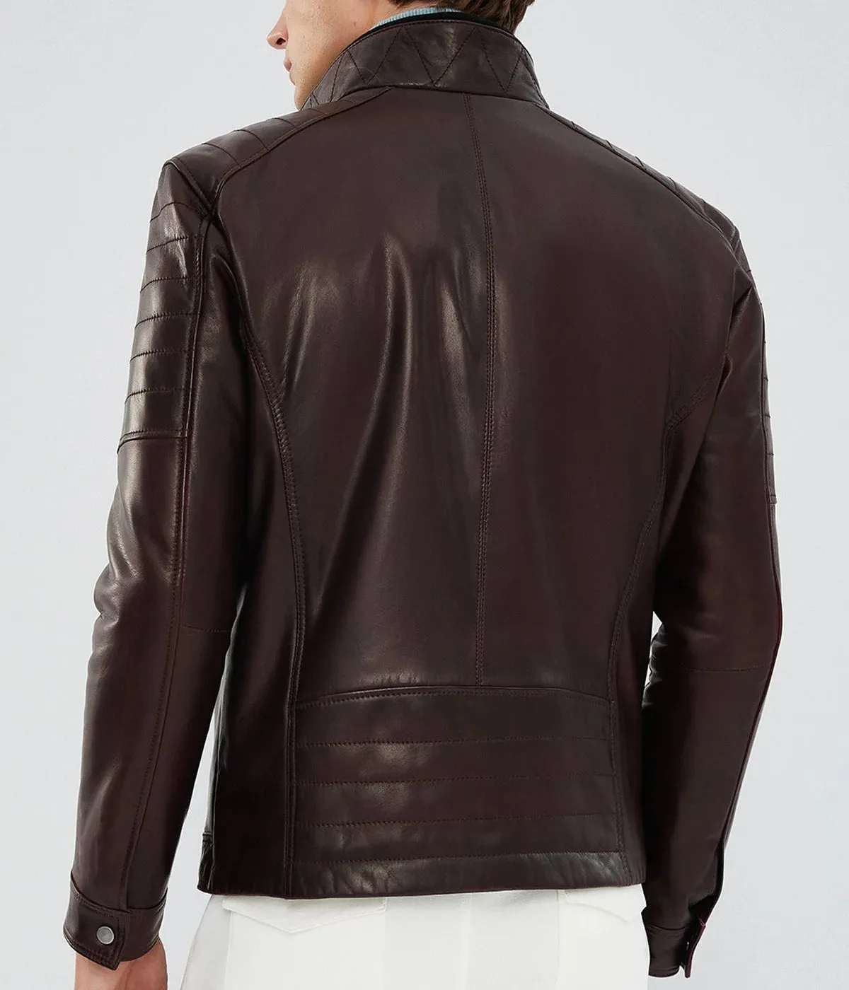 Rodriguez | Men's Claret Quilted Leather Biker Jacket