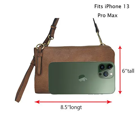 !SALE! Brown Faux Leather NGIL Crossbody/Wristlet