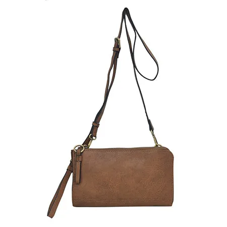!SALE! Brown Faux Leather NGIL Crossbody/Wristlet