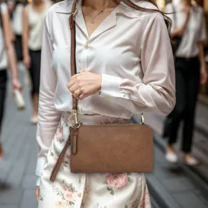 !SALE! Brown Faux Leather NGIL Crossbody/Wristlet