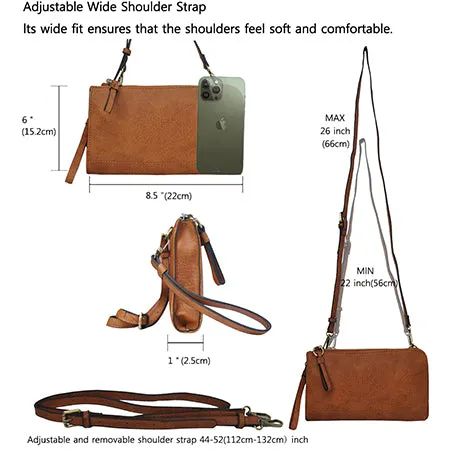 !SALE! Brown Faux Leather NGIL Crossbody/Wristlet
