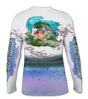 Salt Bandits™ Spotted Sea Trout - White Performance Long Sleeve T-shirt