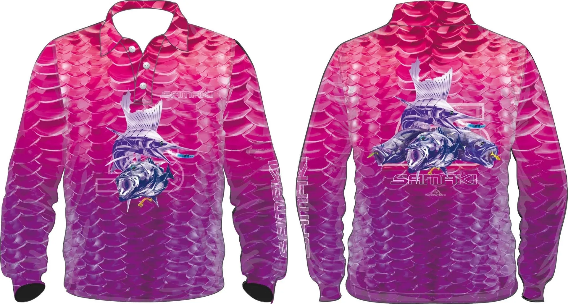 Samaki Windchime Adult Fishing Shirt Pink