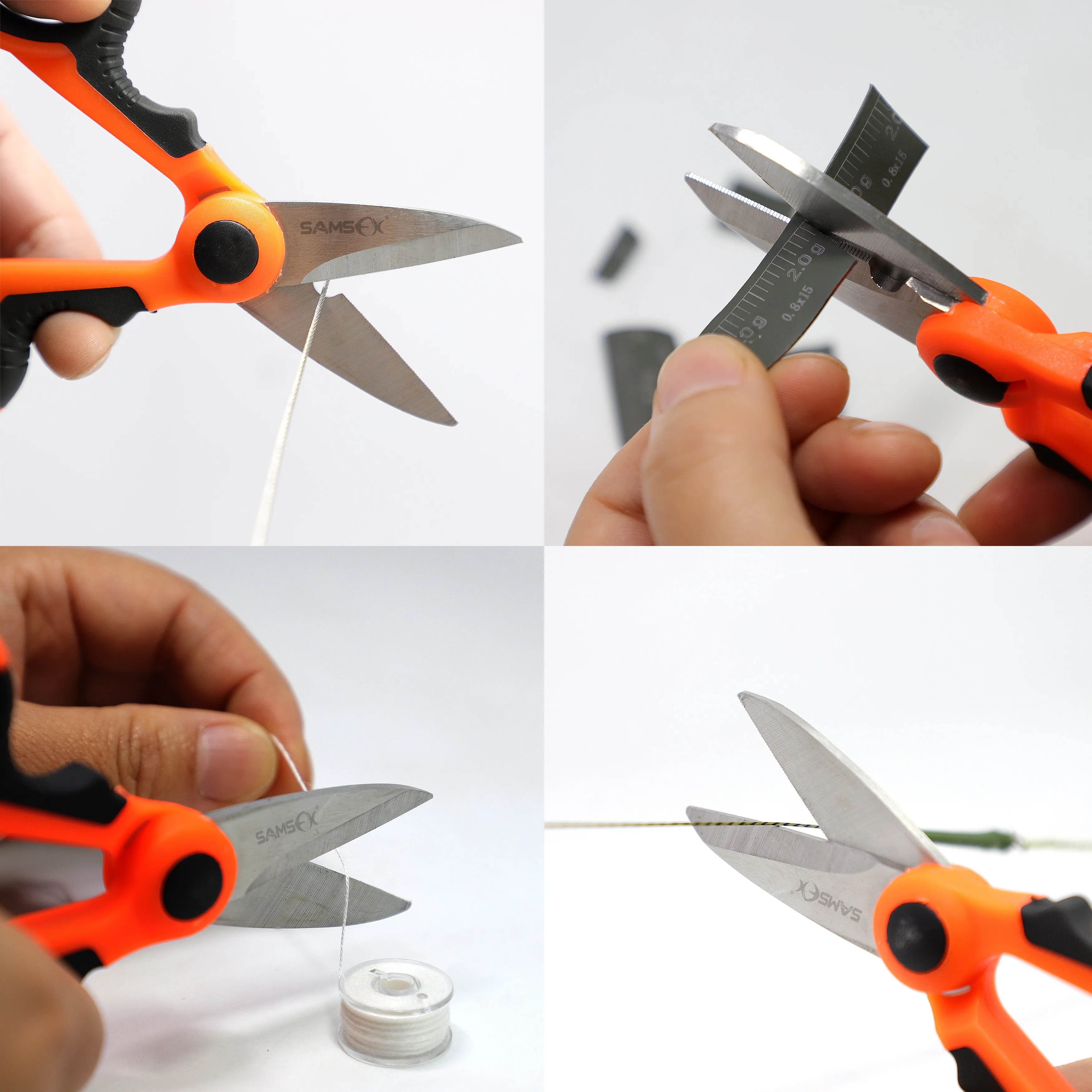 SAMSFX Fishing Heavy Duty Braid Scissors with Sheath