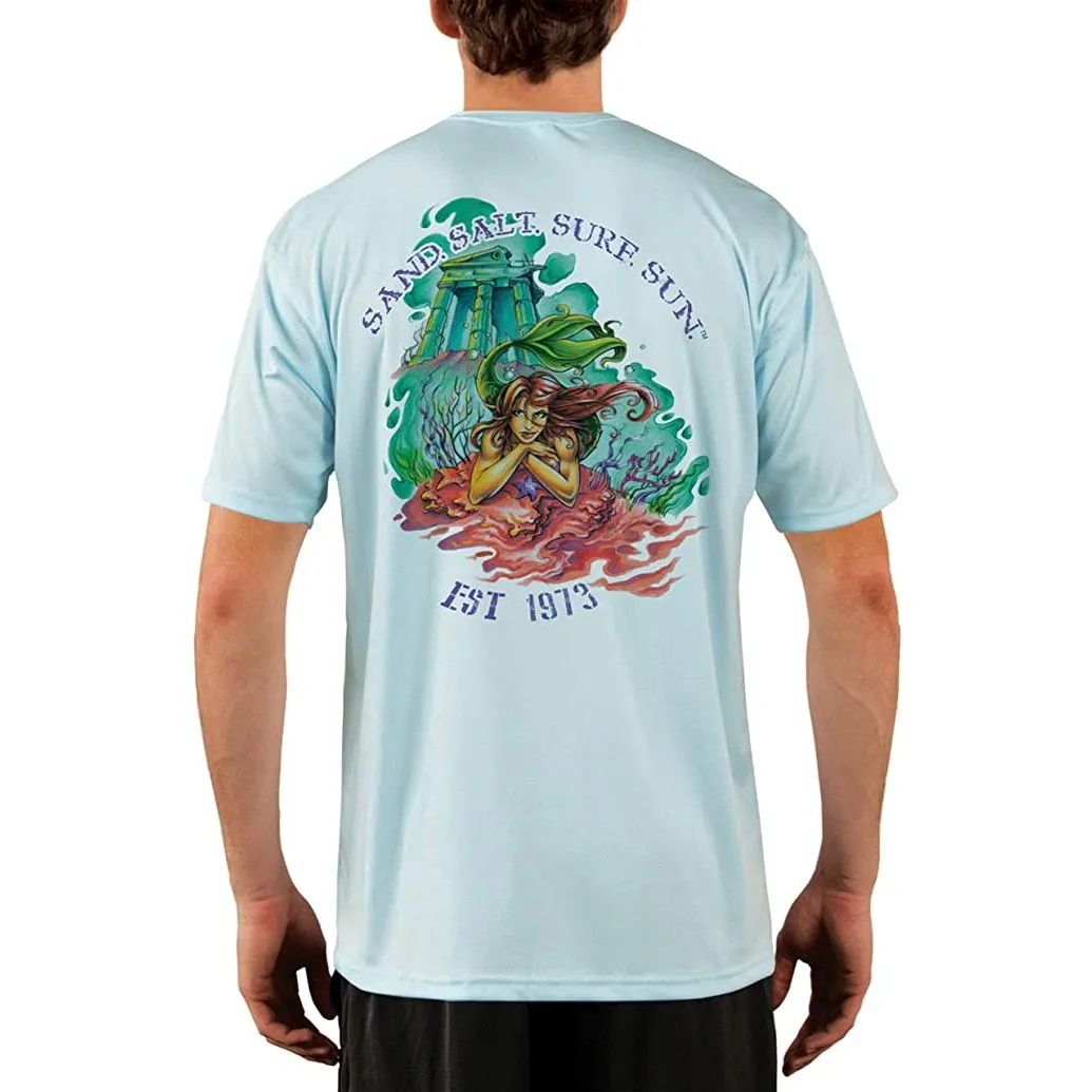 SAND.SALT.SURF.SUN. Atlantis Mermaid Men's UPF 50  UV Sun Protection Performance Short Sleeve T-Shirt
